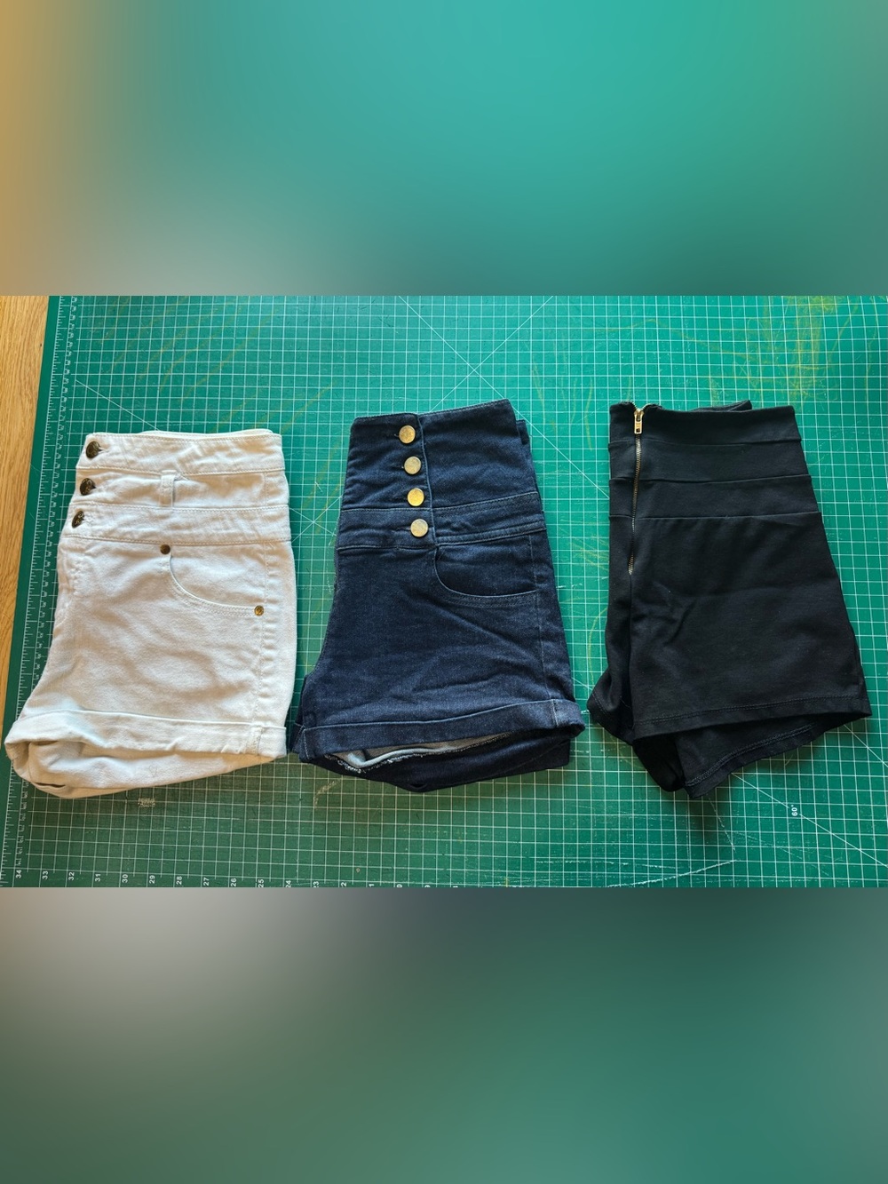 3 pair high waist shorts Ardene Blue Denim Shorts & white. Black fashion nova